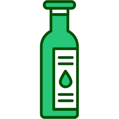 Bir şişe sıvı su rengi ikon vektörü. Sıvı işaretli bir şişe. izole edilmiş sembol çizimi