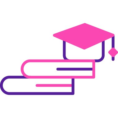 kapak mezuniyet şapkası simgesi, vektör illüstrasyonu