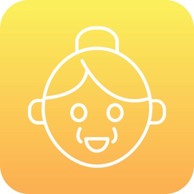 Gülümseyen küçük bir kızın vektör çizimi