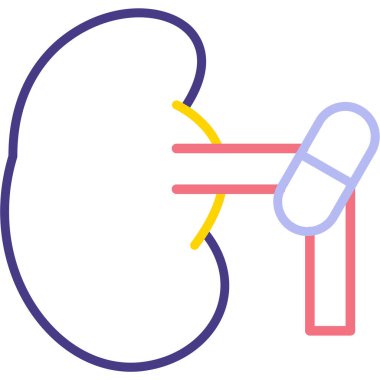 böbrek ağ simgesi basit tasarım