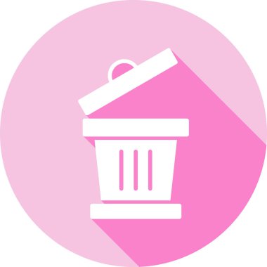 Çöp kutusu simgesi, vektör illüstrasyonu