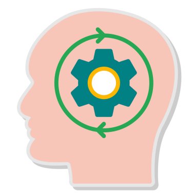 Bir dişli simgesi ile beyin.