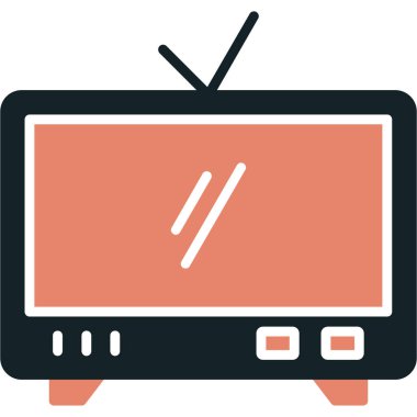 Televizyon. Web simgesi basit illüstrasyon