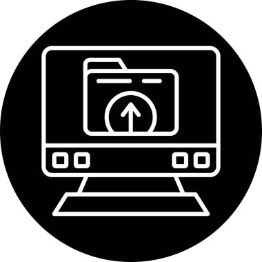 Bilgisayar simgesi. Web için pc vektör simgelerinin özet çizimi