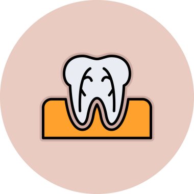 Web ve mobil uygulama tasarımınız için beyaz arkaplanda diş simgesi vektörü izole edildi, diş logosu kavramı