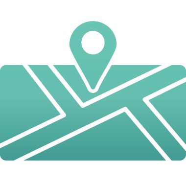 İşaretleyici simgesi olan harita. Web için GPS işaretleyici vektör simgelerinin basit çizimi