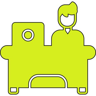 Bir kadın ve dizüstü bilgisayarın vektör çizimi