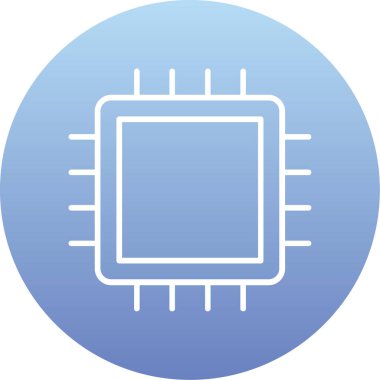 Cpu simge vektör illüstrasyonu