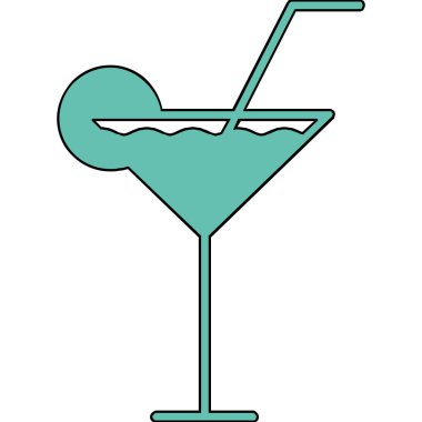 Saman simgesi ile kokteyl bardağı