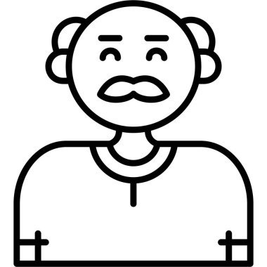 Kel adam simgesi, satır biçimi