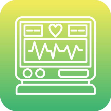 vektör kardiyogram simgesi, basit vektör illüstrasyonu