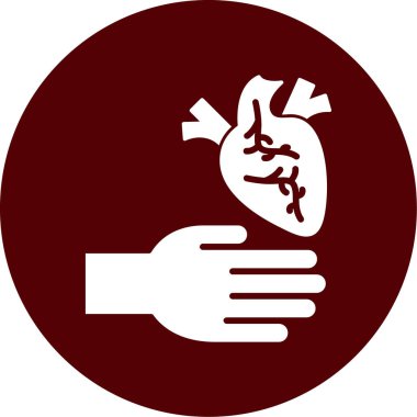 kalp organ ikonu vektör illüstrasyonu