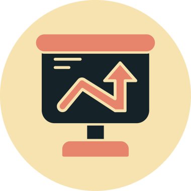 Bir pasta grafiğinin modern bir simgesinin vektör çizimi