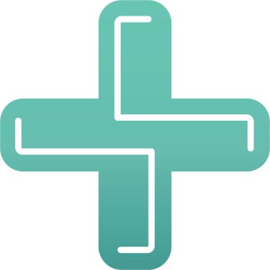 Hastane simgesi ve vektör illüstrasyonu beyaz arkaplanda izole edildi