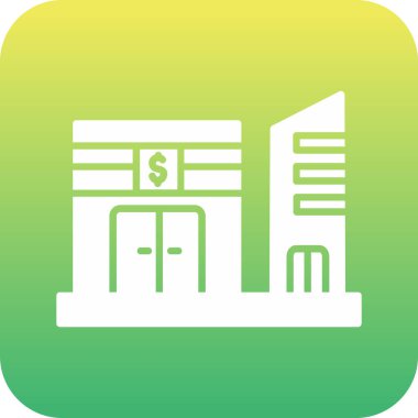 Beyaz arkaplanda bina simgesi izole edildi