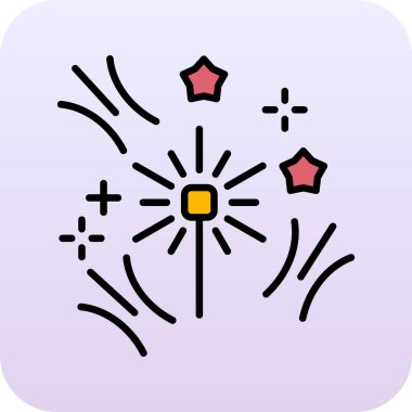 Havai fişekler. Web simgesi basit illüstrasyon