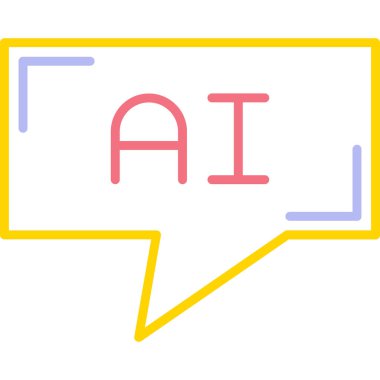 ai Yapay Zeka ikonu vektör çizimi çizimi