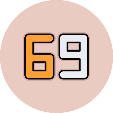 6 numaralı simge vektör çizimi