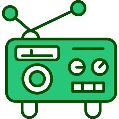 Radyo. Web simgesi basit illüstrasyon