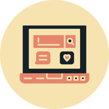 Laptop Düz Vektör Simgesi