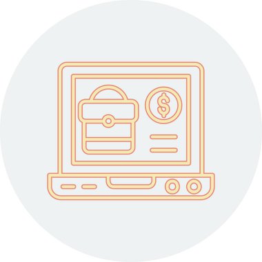 Modern bir bilgisayar düz simgesinin vektör çizimi