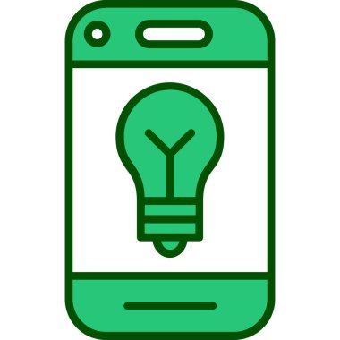 Ampul simgesine sahip akıllı telefon