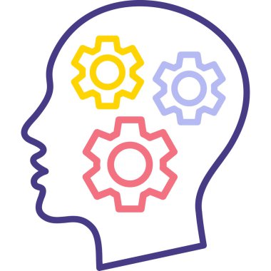 Beyin. Web simgesi basit illüstrasyon