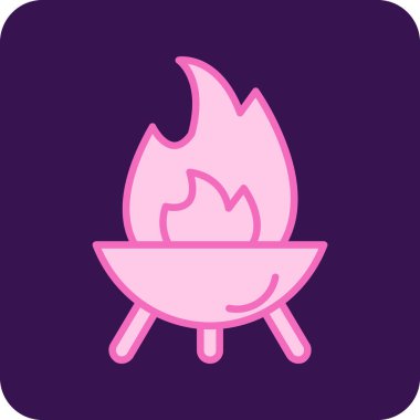 ateş alev simgesi, vektör illüstrasyonu