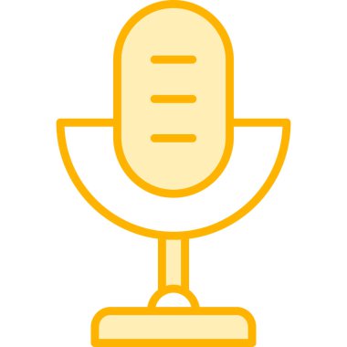 Web ve mobil uygulaması tasarımı, mikrofon logo kavramı için beyaz arka plan üzerinde izole mikrofon simge vektör