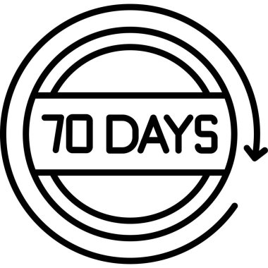 10 gün siyah beyaz simge, basit daire tasarımı