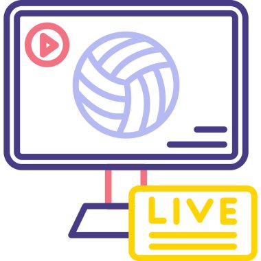 çevrimiçi canlı simge vektör illüstrasyonu