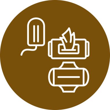 Benzersiz yangın söndürücü vektör çizgisi simgesi