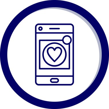 kalp cep telefonu simgesi vektör çizimi çizimi