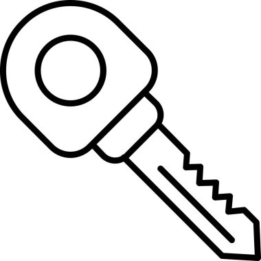 Kapı anahtarı simgesi. Web için anahtar vektör simgelerinin özet çizimi