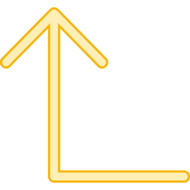 Düz stil ile aşağı ok simgesi