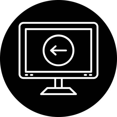 bilgisayar monitörü ikon vektör illüstrasyonu