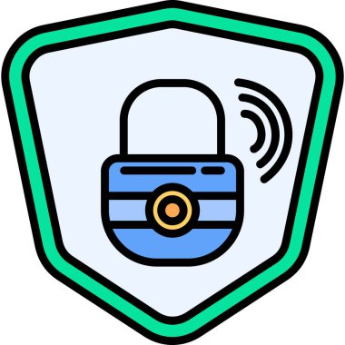 Kilit simgesi, vektör illüstrasyonu beyaz arkaplanda izole edildi