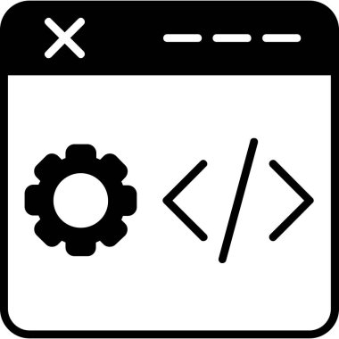 Kodlama geliştirme simgesi vektör illüstrasyonu