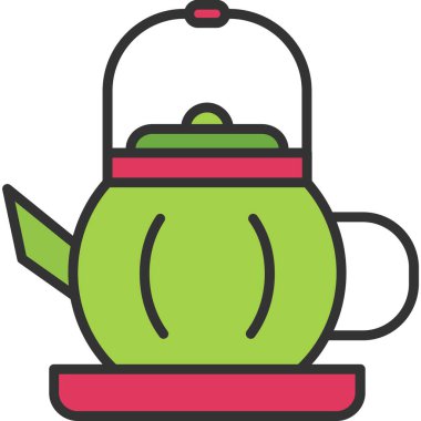 Çaydanlık. Web simgesi basit illüstrasyon