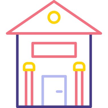 bina simgesi, vektör illüstrasyonu