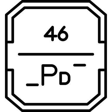 periyodik tablo ögesi simgesi. Ağ için beyaz arkaplan üzerindeki kimyasal işaretin vektör çizimi