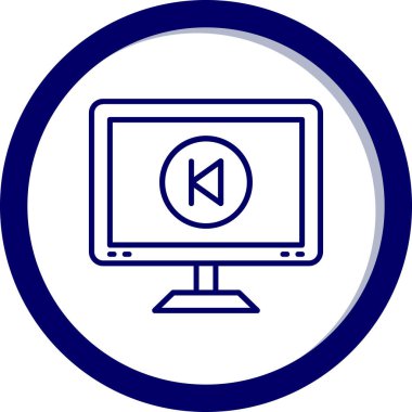 Bilgisayar monitörü. Web simgesi basit illüstrasyon