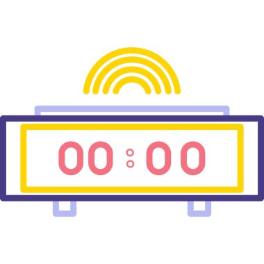 Alarm saat simgesi vektör illüstrasyonu