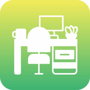 Benzersiz ofis masası vektör simgesi