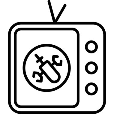 Televizyon. Web simgesi basit tasarım