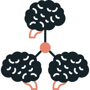 Beyin simgesi, vektör illüstrasyonu