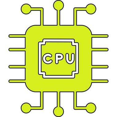 İşlemci. Web simgesi basit illüstrasyon