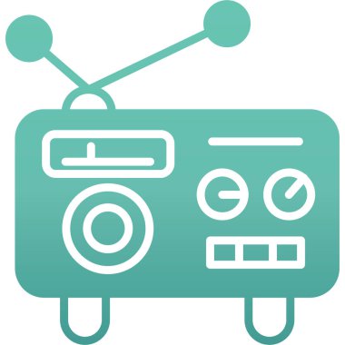 radyo web simgesi, basit illüstrasyon