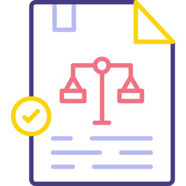 Sözleşme simgesi, vektör illüstrasyonu