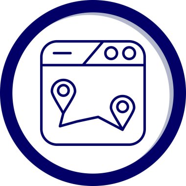 Harita iğnesi. Web simgesi basit illüstrasyon